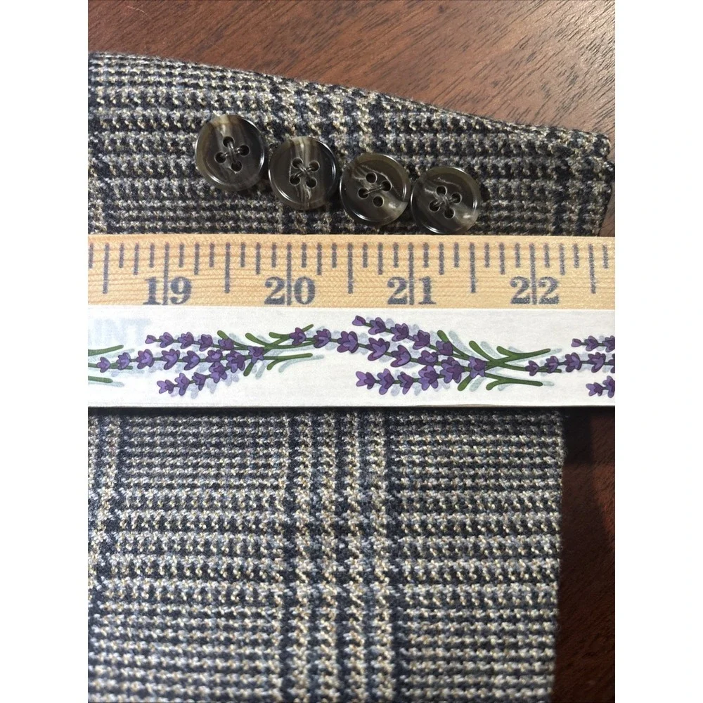 Hart Schaffer Marx Wool Plaid Suit Jacket‎ Sz 46 Regular